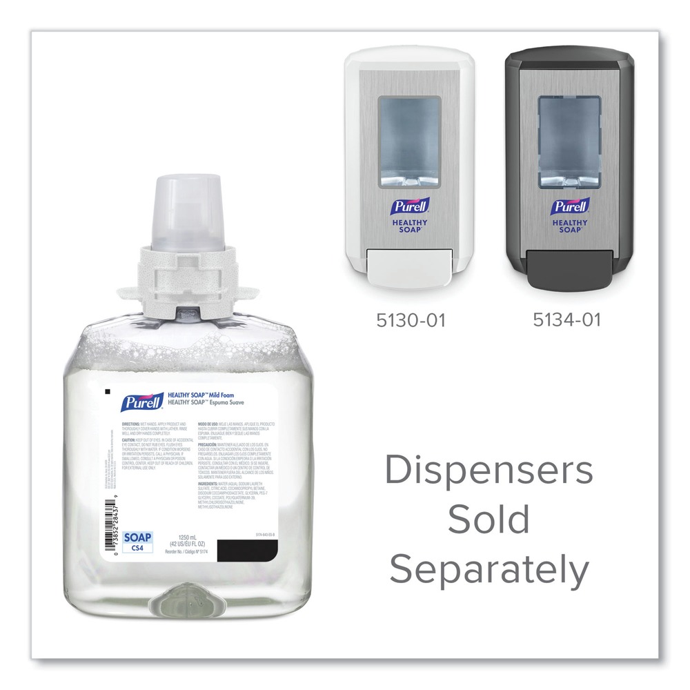 PURELL 5174-04 1250 ml Fragrance-Free HEALTHY SOAP Mild Foam for CS4 Dispensers (4/Carton)