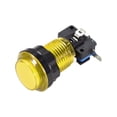 thumbnail image 1 of Juego de botón pulsador redondo de 33.5 mm, interruptor pulsador iluminado LED de 12V con microinterruptor amarillo, 1 pieza, 1 of 5