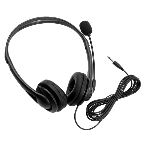 GJX Wired Over Ear Headphones with Microphone, 3.5mm Lightweight Stereo Headset for Music, Calls, Study, Meetings, Computer, Laptop, Black