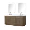 thumbnail image 2 of Abbey 72 in W x 22 in D Black Oak Double Bath Vanity, Cultured Marble Top, and 34 in Mirrors, 2 of 7