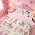 thumbnail image 3 of meiyoeat Retro Western Cowgirl Twin Duvet Cover For Kids, Pink Vintage Cowboy Boots Twin Bedding For Girls,Pink Reversible,2pcs(No Comforter), 3 of 6