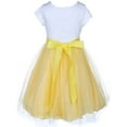 thumbnail image 2 of Little Girls Lace Top Rhinestone Pearl Special Party Flower Girl Dress Yellow 2 (J20KS45), 2 of 3