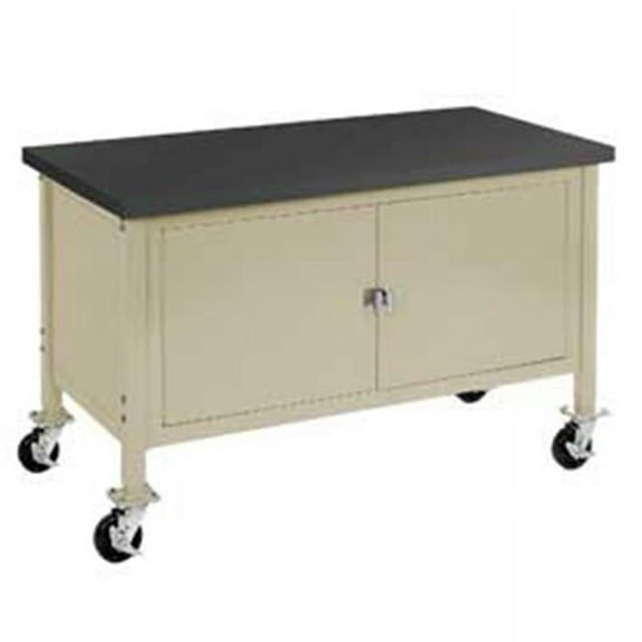 Mobile Workbench with Security Cabinet - Tan