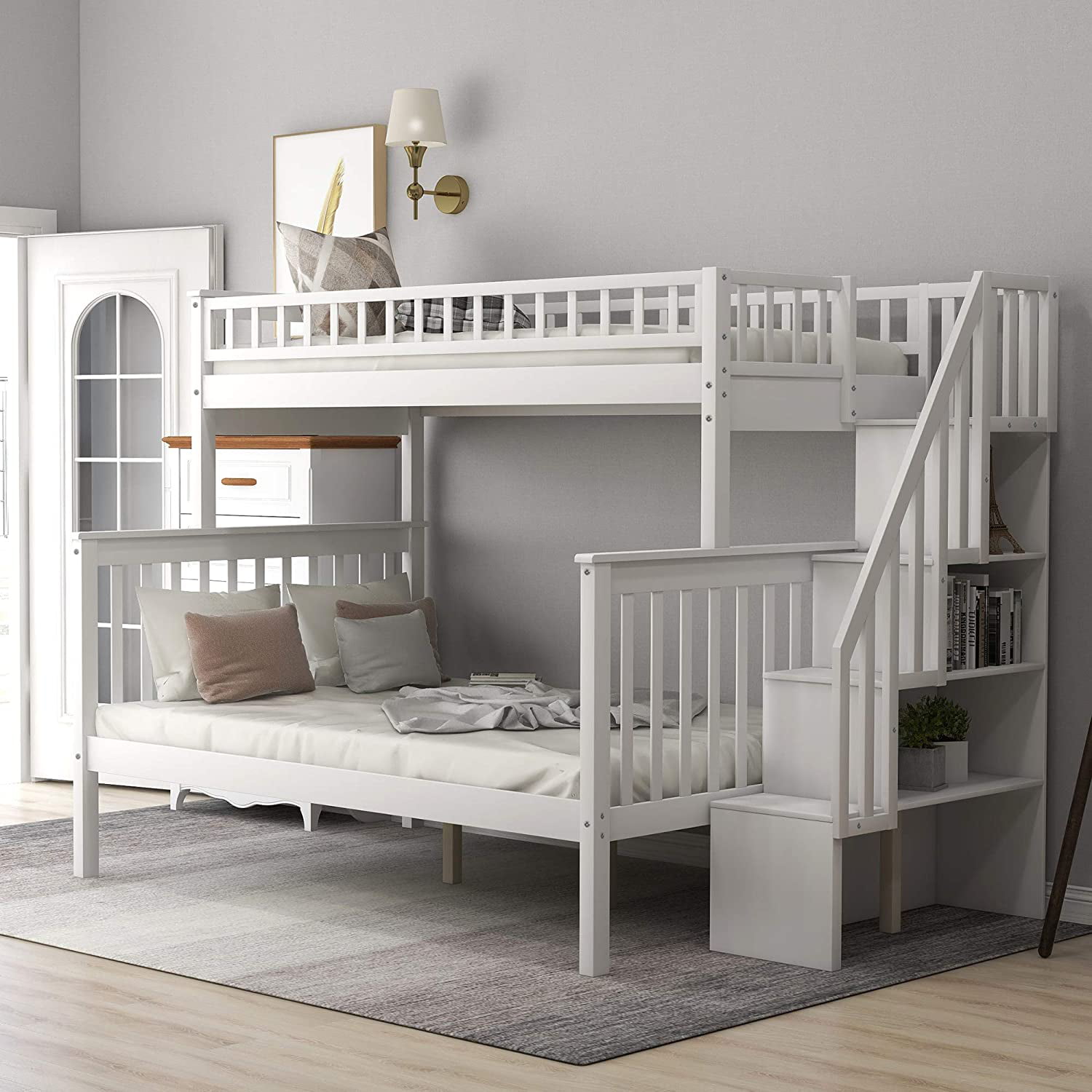 Solid Wood Bunk Bed Twin Over Full, Solid Wood Bunk Beds With Storage