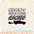 thumbnail image 4 of Inktastic Weekends Are for Racing Race Car Silhouette and Racing Flag Girls Toddler Dress, 4 of 5