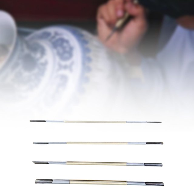 Juego de 4 Perforadoras de Cerámica Perfecl Herramientas de Esculpir Doble Cabezal