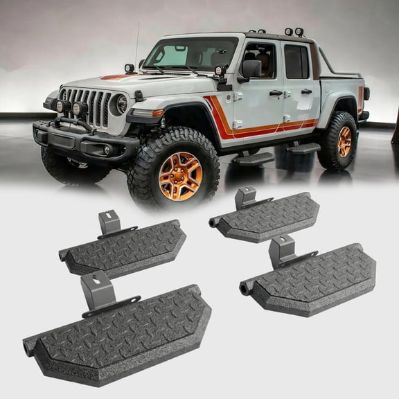 Running Boards Fit For 2018-2026 Jeep Wrangler JL / 2020-2026 Jeep Gladiator JT 4 Doors