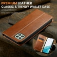 thumbnail image 4 of Wallet Case For Samsung A22 5G, Case Wallet-High Quality Leather Magnetic Closure Case-RFID Blocking Card Holders-Shockproof TPU Shell Folio Cover Women Men For Samsung Galaxy A22 5G, Brown, 4 of 7