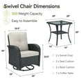 thumbnail image 2 of Planntonneo 3 Piece Wicker Patio Furniture Sets, Outdoor Swivel Rocking Chairs Set of 2 with Rattan Side Table for Deck Porch Pool, Black/Beige, 2 of 10