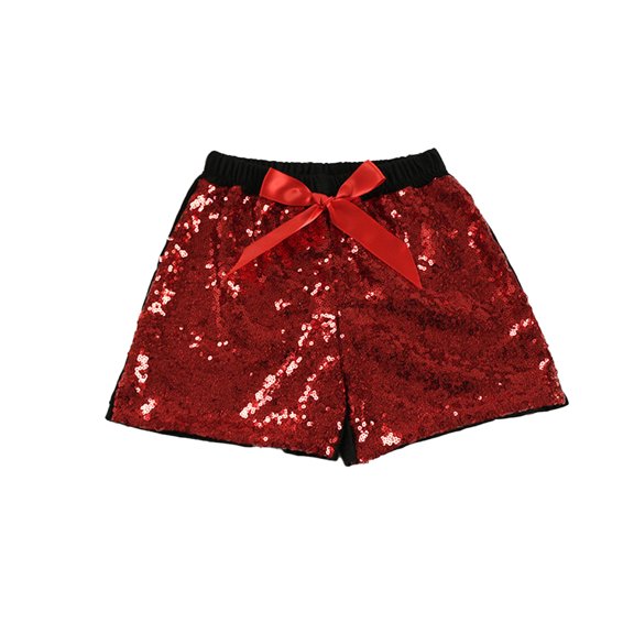LYMAYTER 0-6Y Baby Toddler Sequin Shorts Kids Sparkle Elastic Waist Party Stage Performance Shorts
