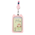 thumbnail image 1 of Adjustable Cat Ear ID Badge Holder Retractable Lanyard Cute Cartoon Animal Name Tag Protector Clear Vertical Card Cover for School, 1 of 3