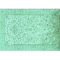 thumbnail image 1 of Ahgly Company Indoor Rectangle Persian Turquoise Blue Traditional Area Rugs, 2' x 5', 1 of 4