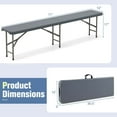 thumbnail image 3 of Costway 6 ft Plastic Folding Bench with 1320 LBS Capacity Handle & Lock For Outdoor Picnic Gray, 3 of 9