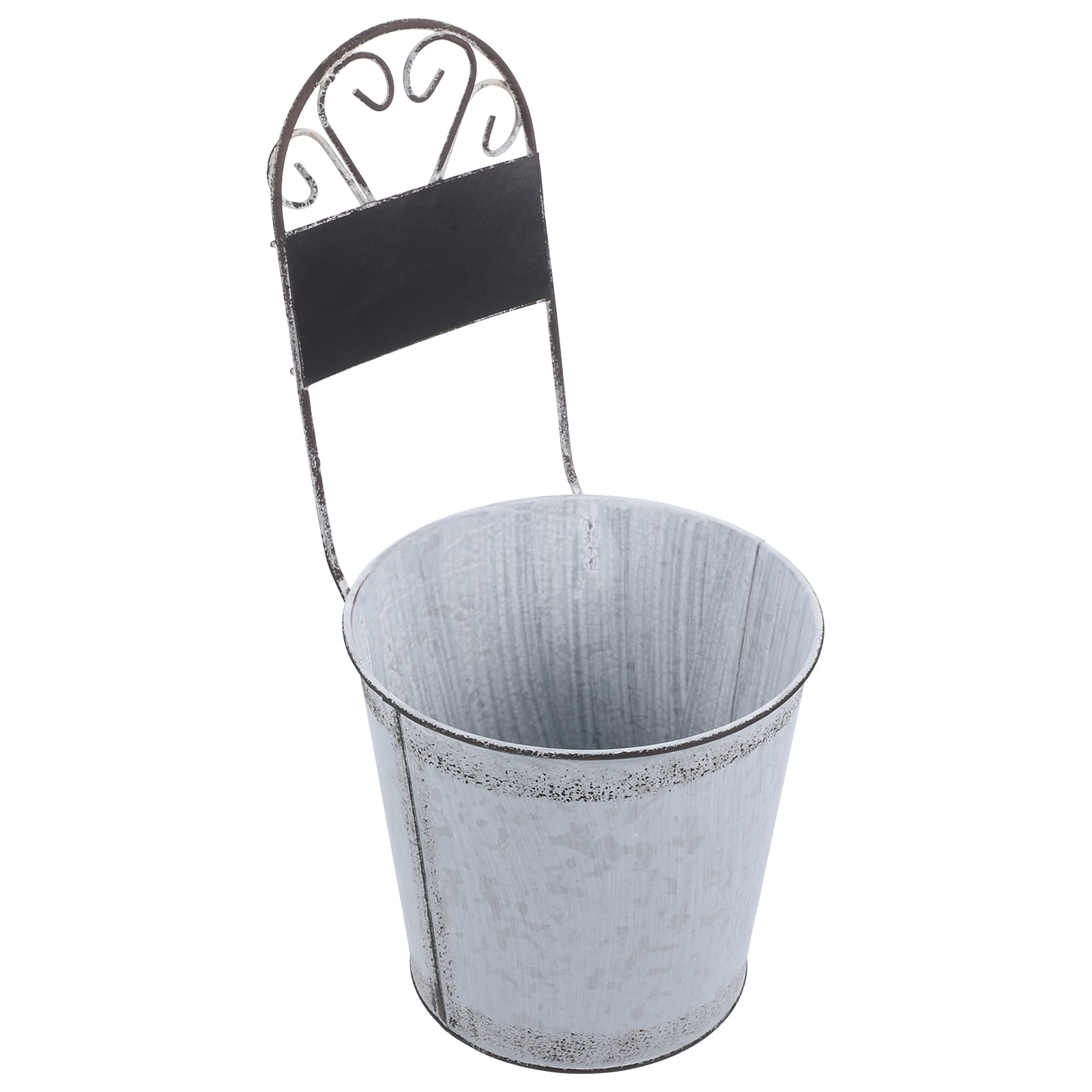FRCOLOR  Metal Succulents Flower Vase Iron Bucket Hanging Planter Galvanized Artificial