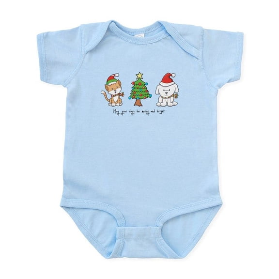 CafePress - Cat And Dog Christmas Infant Bodysuit - Baby Light Bodysuit, Size Newborn - 24 Months