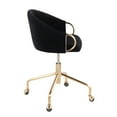 thumbnail image 2 of Indoor Home Office Furniture Claire Contemporary, Glam Task Chair In Gold Metal And Black Velvet, 2 of 7