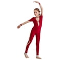 thumbnail image 2 of Kaerm Toddler Girls Full Body Gymnastics Unitards Skating Jumpsuit One Piece Ballet Leotards Dance Red 16, 2 of 7