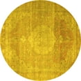 thumbnail image 1 of Ahgly Company Machine Washable Indoor Round Persian Yellow Traditional Area Rugs, 3' Round, 1 of 4