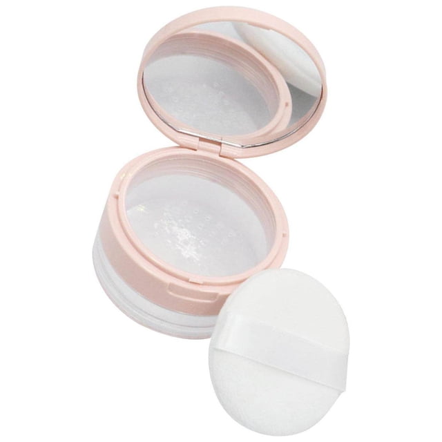 Xingzhi Makeup Powder Container Powder Box 20G Flip Lid Refillable Cosmetic Jar Pink Grid Sifter