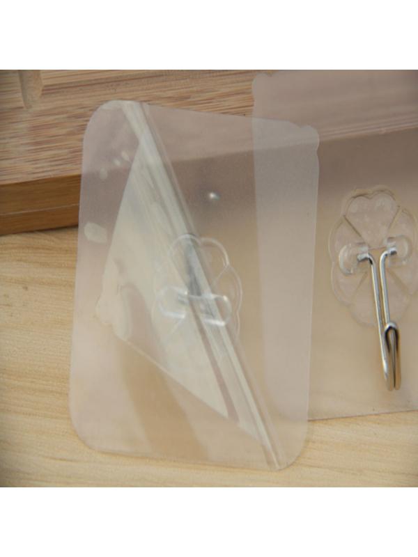 1/2/4/6 Pack Wall Hooks 22lb(Max) Transparent Reusable Seamless Hooks, Waterproof and Oilproof, Bathroom Kitchen Heavy Duty Self Adhesive Hooks - image 5 of 6