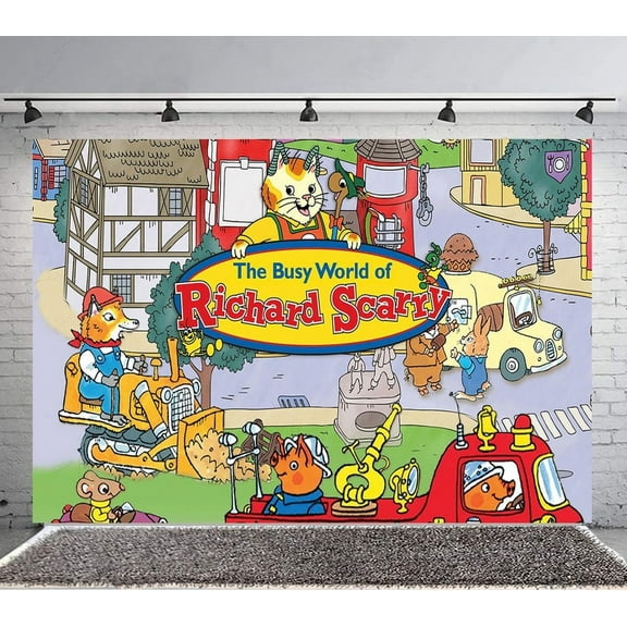 The Busy World of Richard Scarry Backdrop Banner Party Supplies Poster Movie Theme Background for Photography Birthday Decorations