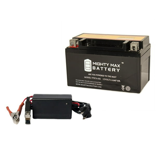 YTX7ABS SLA Battery Replaces Tao Tao 50CC Scooter 09 + 12V 1A Chargr