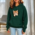 thumbnail image 3 of Zijinkuiwen Kids Pullover Hoodie with Kangaroo Pet Pouch Long Sleeve Sweatshirt with Thumb Holes for Daily Wear and Pet Interaction,Dark Green,7-8 Years, 3 of 4