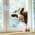 thumbnail image 3 of Calcomanías de pared con diseño de vaca divertida para ventana, calcomanías realistas con estampado de vaca que mira fijamente, calcomanías para ventana de dormitorio, decoración de granja, 3 of 5