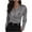 Gray, variant on Satin Blouses for Women Long Sleeve Warp V Neck Side Button Ruched Trendy Dressy Tops Business Casual Work Shirts(Black,X-Large)