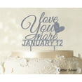 thumbnail image 1 of Love You More Wedding Cake Topper Personalized Glitter Cake Topper Cake Decorations Color Option Available 6-7 Inches Wide, 1 of 1
