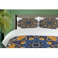 thumbnail image 4 of Ambesonne Ethnic Duvet Cover Set, Floral Mandala Motif, 2-Calking, Blue Orange Purple, 4 of 7