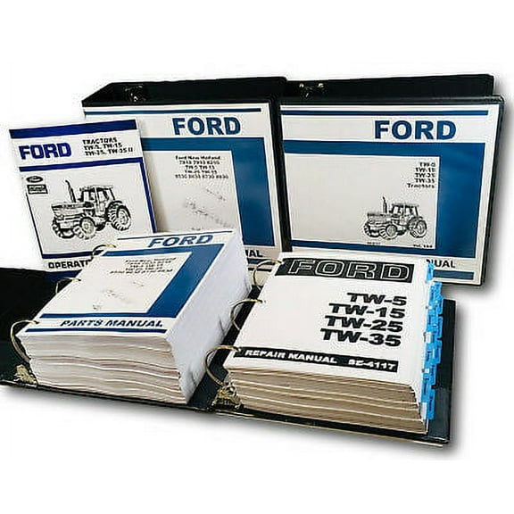 Ford Tw5 Tw15 Tractor Service Parts Operators Manual Shop Repair Set