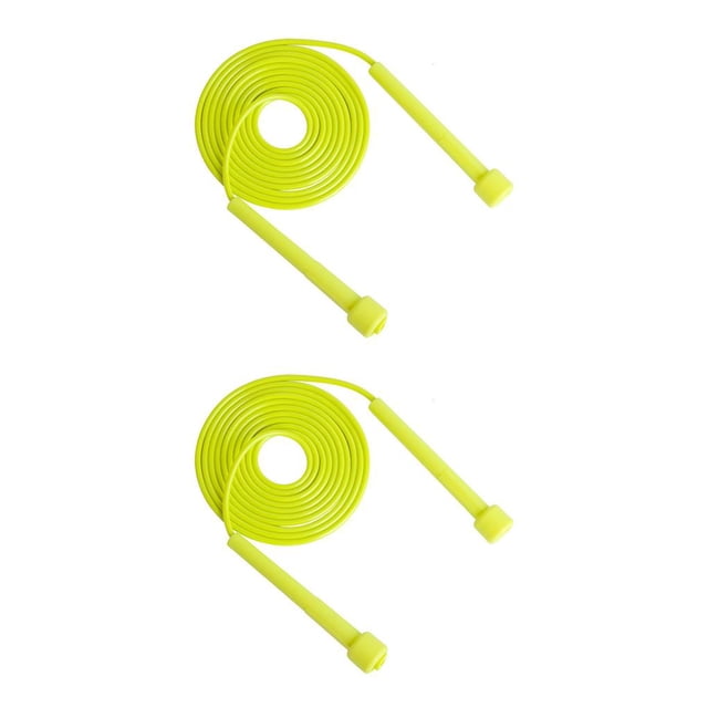 Naiovety Saltar la cuerda Fitness antideslizante ajustable entrenamiento saltar portátil al aire libre interior escuela principiante salto Amarillo 2piezas