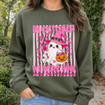thumbnail image 2 of Halloween Shirt, In October We Wear Pink Sweatshirt, Breast Cancer Awareness Ghost Hoodie, Pink Ribbon Witch T-Shirt, Support Gift for Women, 2 of 9