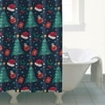 thumbnail image 4 of Dark Blue Christmas Pattern Shower Curtain 84"x72" ,Bathroom Decorative Shower Curtains Set with 12 Hooks,Modern Waterproof Washable Shower Curtain, 4 of 6