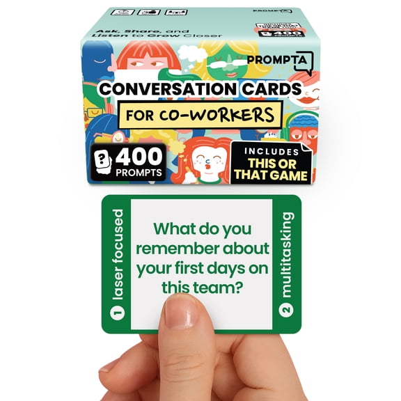 400 Conversation Cards for Coworkers - Fun Icebreaker Teambuilding Game for Work