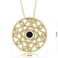 thumbnail image 2 of Gem Stone King 18K Yellow Gold Plated Black Onyx Filigree Pendant Necklace for Women | 2.00 Cttw | Round 6MM | Gemstone December Birthstone | Length: 1.5 inch | Center: 6MM | with 18 inch Chain, 2 of 2