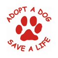 thumbnail image 1 of Opolski Adopt A Dog Save A Life Letters Paw Pattern Self-adhesive Car Sticker Auto Decal, 1 of 9