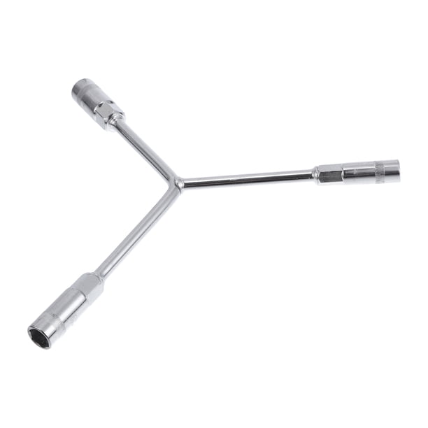 Llave de zócalo universal de 13cm, llave de zócalo de acero aleado 1 Pc hexágono 10mm 12mm 14mm para automóvil, motocicleta, dirtbike, llave en forma de Y, funda de 3 vías