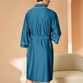 thumbnail image 4 of Men's Lightweight Kimono Robe, Soft Spa Shower Bathrobe with Belt, Hotel Lounge Robes for Men, 4 of 9