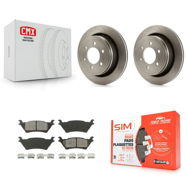 Transit Auto Rear Disc Brake Rotors and Semi-Metallic Pads Kit for Car Ford F-150 K8S-101637