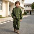 thumbnail image 5 of Jalioing Mock Neck Sweatshirt for Kids Casual Fashion Solid Color Long Sleeve Pullover Fall Winter Tops for Boys Girls, 5 of 9