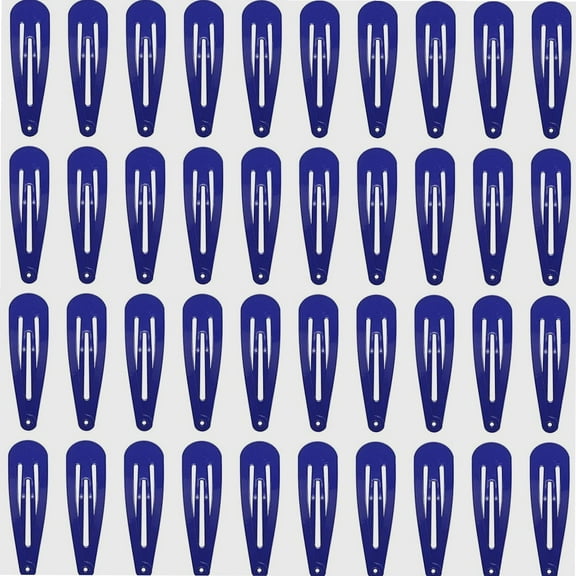 40 Counts Colorful Metal Snap Hair Clips 2 Inch Barrettes for Women Accessories (royal blue)