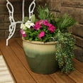 thumbnail image 2 of Sunnydaze Chalet High-Fired Glazed UV- and Frost-Resistant Ceramic Outdoor Flower Pot Planter with Drainage Holes - 14.5" Diameter - Seafoam, 2 of 8