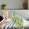 thumbnail image 3 of Tree Soft Flannel Fleece Throw Blanket, Watercolor Gradient Spring Nature Print, Cozy Plush for Indoor and Outdoor Use, 50" x 70", Lime Green White, by Ambesonne, 3 of 5