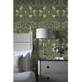 thumbnail image 3 of NextWall Stenciled Floral Peel and Stick Wallpaper (Evergreen), 3 of 18
