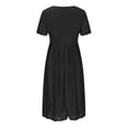 thumbnail image 4 of Gspmoly Robe pour Femme, Robe à Col en V de Printemps/été pour Femme, Mode Décontractée Unie en Dentelle à Manches Courtes, Robe de Cocktail jusqu'à 60 % de Rabais, 4 of 6