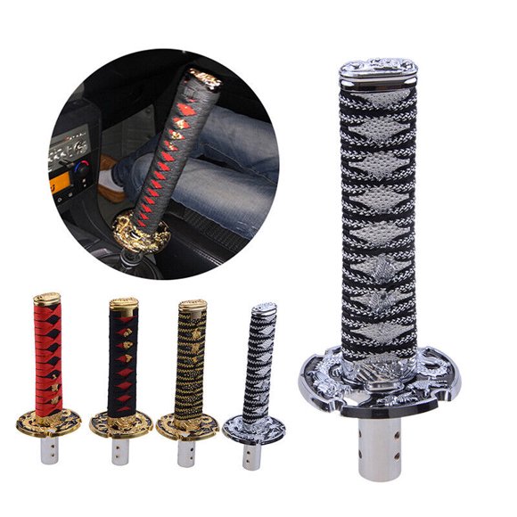 15cm Universal Chrome Plated Car Truck Katana Warrior Sword Gear Shift Knife Set-