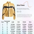 thumbnail image 7 of iEFiEL Kids Girls Metallic Zipper Front Jacket Contrast Color Long Sleeve Coat Jazz Hip-Hop Dance Tops Silver 14, 7 of 7