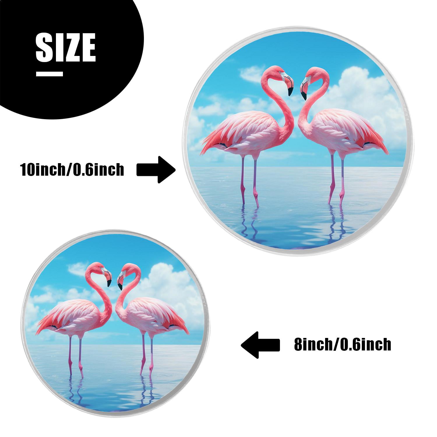 Round Stove Burner Covers 4 Pcs for Home Decor Cooktop Decorative ,Pink Flamingo colorful, Metal Round Stove Burner Covers 8Inch And 10Inch